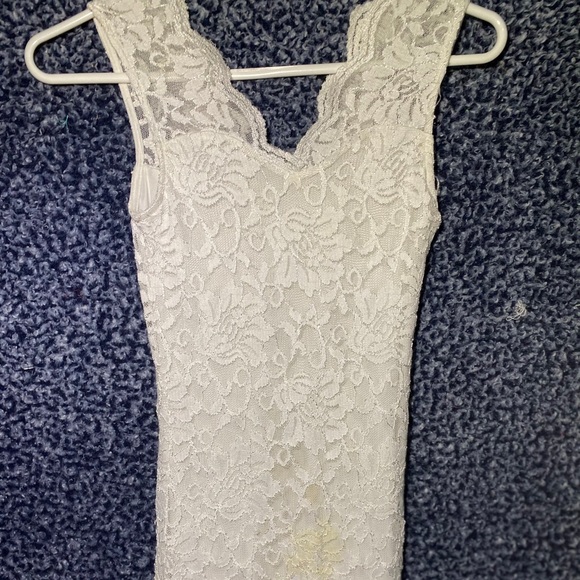 Floral Formal Dress in White and Pink - Picture 3 of 6